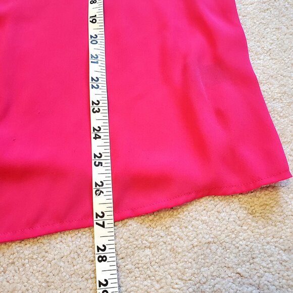 Apt 9 Hot Pink Button Up Blouse Long Roll Tab Sleeves Womens Sz XL Career Office - Picture 8 of 9